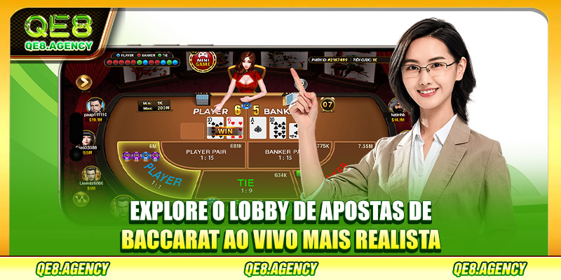 Explore o lobby de apostas de Baccarat Ao Vivo mais realista