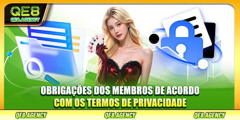 Obrigações dos membros de acordo com os termos de privacidade