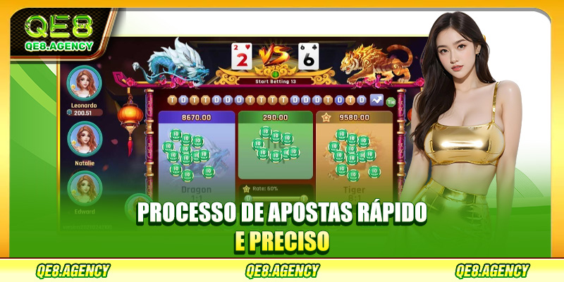Processo de apostas rápido e preciso